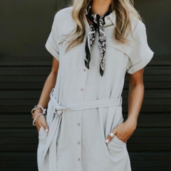 ROOLEE Jefferson Linen Midi shirtdress
